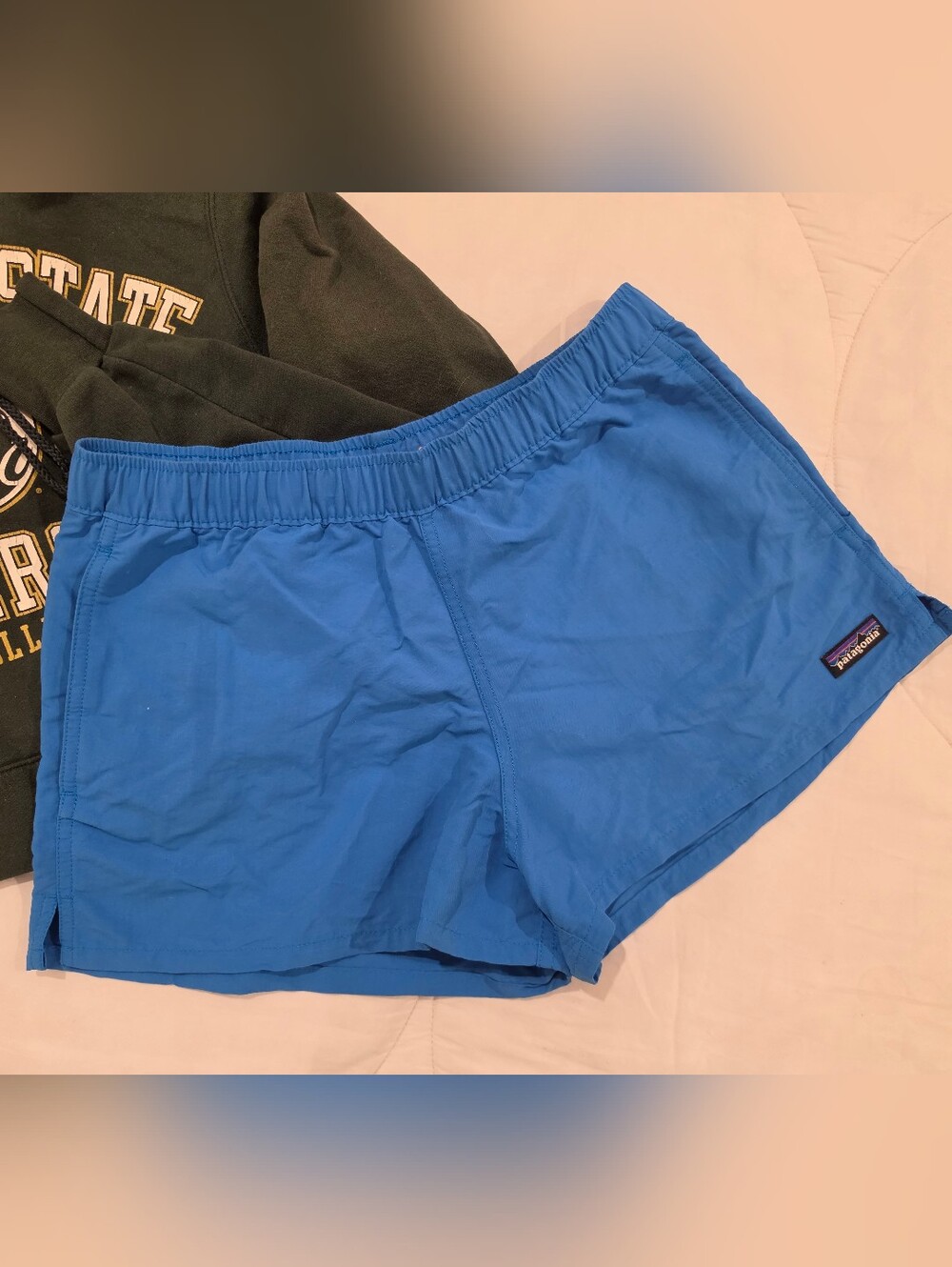 Patagonia Bright Blue Women's Athletic Shorts with Elastic Waist